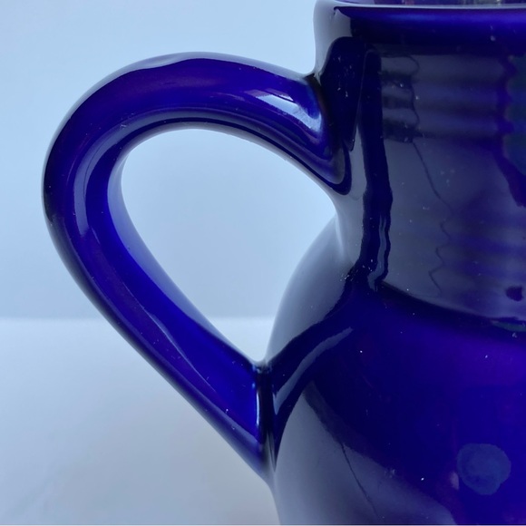 Pottery Pitcher Vintage Cerind Porcelana Vitro Portugal Cobalt Blue 7.25” Vase - Picture 11 of 16